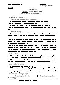 Giáo án Công nghệ 3 - Chủ đề 2, Bài 2: Sử dụn