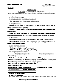 Giáo án Công nghệ 3 - Tuần 17, Chủ đề 1: Tự n