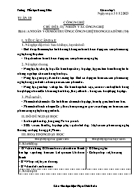 Giáo án Công nghệ 3 - Tuần 18, Chủ đề 1: Tự n