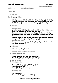 Giáo án Công nghệ 3 - Tuần 19: Ôn tập kiểm tr