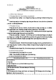 Giáo án Công nghệ 3 - Tuần 23, Chủ đề 2: Thủ