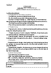 Giáo án Công nghệ 3 - Tuần 28, Chủ đề 2: Thủ