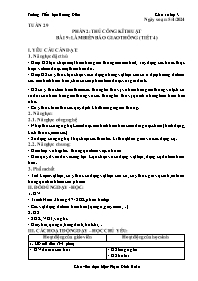Giáo án Công nghệ 3 - Tuần 29, Phần 2: Thủ cô