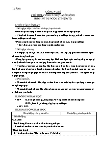 Giáo án Công nghệ 3 - Tuần 8, Chủ đề 1: Công