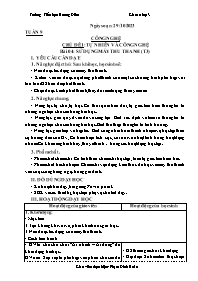 Giáo án Công nghệ 3 - Tuần 9, Chủ đề 1: Tự nh