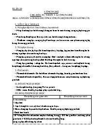 Giáo án Công nghệ Lớp 3 - Tuần 15, Chủ đề 1: 