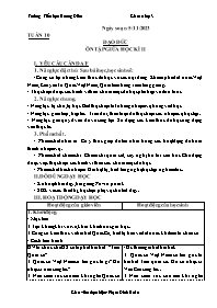 Giáo án Đạo đức 3 - Tuần 10: Ôn tập giữa học