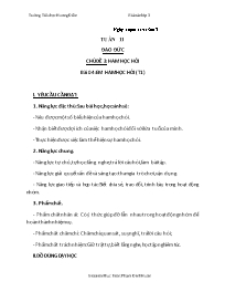 Giáo án Đạo đức 3 - Tuần 11, Chủ đề 3: Ham họ