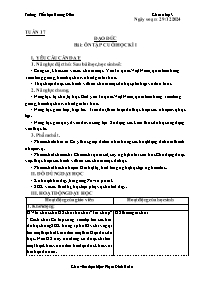 Giáo án Đạo đức 3 - Tuần 17, Bài: Ôn tập cuối