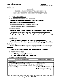 Giáo án Đạo đức 3 - Tuần 18, Chủ đề 1: Tích c