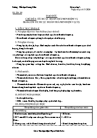 Giáo án Đạo đức 3 - Tuần 19, Chủ đề 5: Tích c