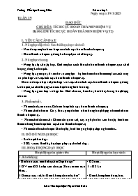 Giáo án Đạo đức 3 - Tuần 19, Chủ đề 5: Tích c