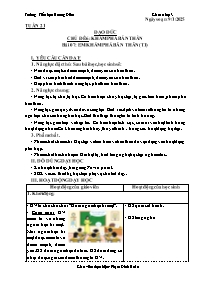 Giáo án Đạo đức 3 - Tuần 21, Chủ đề 6: Khám p