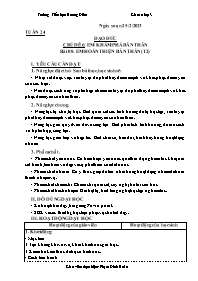 Giáo án Đạo đức 3 - Tuần 24, Chủ đề 6: Khám p