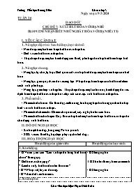 Giáo án Đạo đức 3 - Tuần 26, Chủ đề 7: Xử lí 
