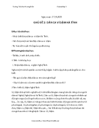 Giáo án Giáo dục địa phương 3 - Chủ đề 2: Dân