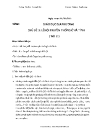 Giáo án Giáo dục địa phương 3 - Tuần 9, Chủ đ