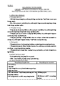 Giáo án Hoạt động trải nghiệm 3 - Tuần 1, Chủ