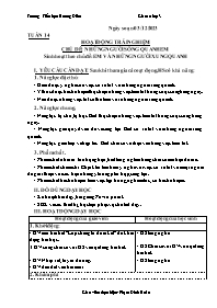 Giáo án Hoạt động trải nghiệm 3 - Tuần 14, Ch