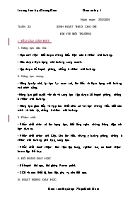 Giáo án Hoạt động trải nghiệm 3 - Tuần 23: Si