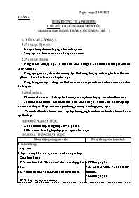 Giáo án Hoạt động trải nghiệm 3 - Tuần 4, Chủ