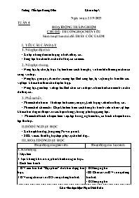 Giáo án Hoạt động trải nghiệm 3 - Tuần 4, Chủ
