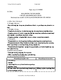 Giáo án Hoạt động trải nghiệm 3 - Tuần 8, Chủ