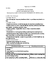 Giáo án Hoạt động trải nghiệm 3 - Tuần 8, Chủ