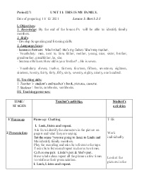 Giáo án Tiếng Anh 3 - Period 27+28, Unit 11: 