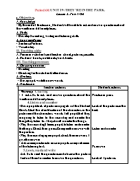 Giáo án Tiếng Anh 3 - Period 60+61, Unit 19: 