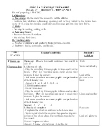 Giáo án Tiếng Anh 3 - Tuần 6 - Năm học 2021-2