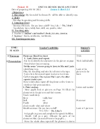 Giáo án Tiếng Anh 3 - Unit 15: Do you have an