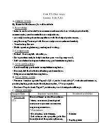 Giáo án Tiếng Anh 3 - Week 29
