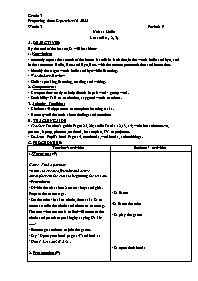 Giáo án Tiếng Anh 3 - Week 3 - Năm học 2022-2