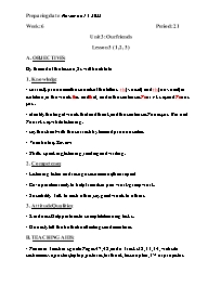 Giáo án Tiếng Anh 3 - Week 6 - Năm học 2022-2