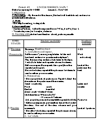 Giáo án Tiếng Anh Lớp 3 - Period 49, Unit 20: