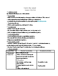 Giáo án Tiếng Anh Lớp 3 - Week 11