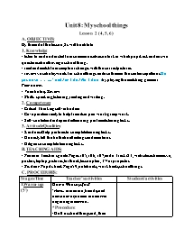 Giáo án Tiếng Anh Lớp 3 - Week 14