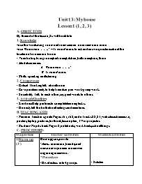 Giáo án Tiếng Anh Lớp 3 - Week 22