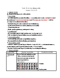 Giáo án Tiếng Anh Lớp 3 - Week 26