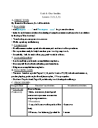 Giáo án Tiếng Anh Lớp 3 - Week 7