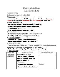 Giáo án Tiếng Anh Lớp 3 - Week 9