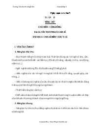 Giáo án Tiếng Việt 3 - Tuần 11, Chủ điểm: Cộn