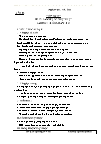 Giáo án Tiếng Việt 3 - Tuần 16, Bài 9: Sáng t