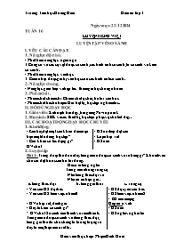 Giáo án Tiếng Việt 3 - Tuần 16: Luyện tập về 
