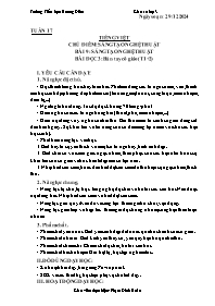 Giáo án Tiếng Việt 3 - Tuần 17, Bài 9: Sáng t
