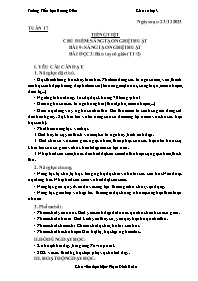 Giáo án Tiếng Việt 3 - Tuần 17, Chủ điểm: Sán