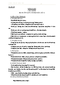 Giáo án Tiếng Việt 3 - Tuần 18, Bài 10: Ôn tậ