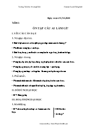 Giáo án Tiếng Việt 3 - Tuần 9: Ôn tập Câu Ai