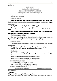 Giáo án Tiếng Việt Lớp 3 - Tuần 11, Chủ điểm:
